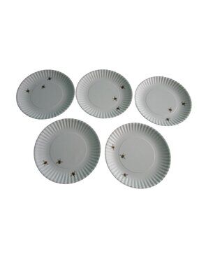 Bee Motif Melamine White Paper Plate Style One Hundred 80 Degrees Fluted Five Ge